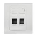 86 Type Dual Port Ethernet Network Cat5e CAT6 Wall Faceplate